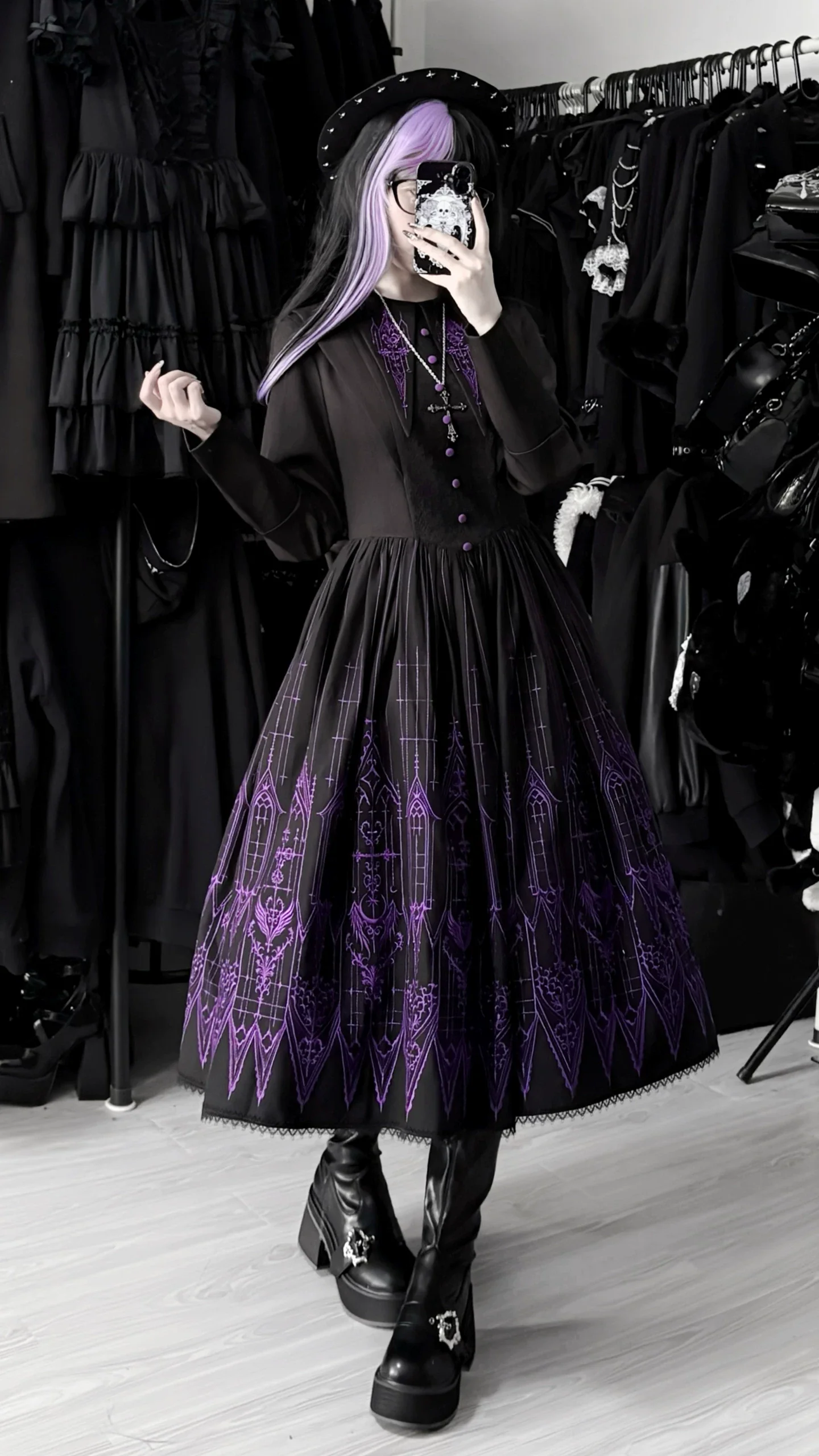Dream Window - Gothic Lolita Church Embroidery OP Dress, Back Zipper - Image 15