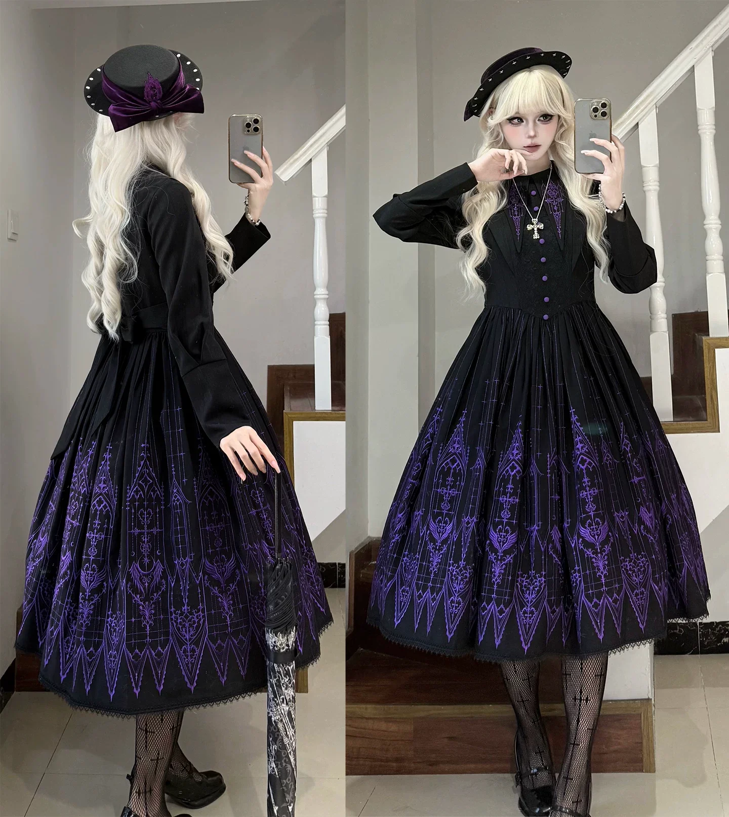 Dream Window - Gothic Lolita Church Embroidery OP Dress, Back Zipper - Image 18