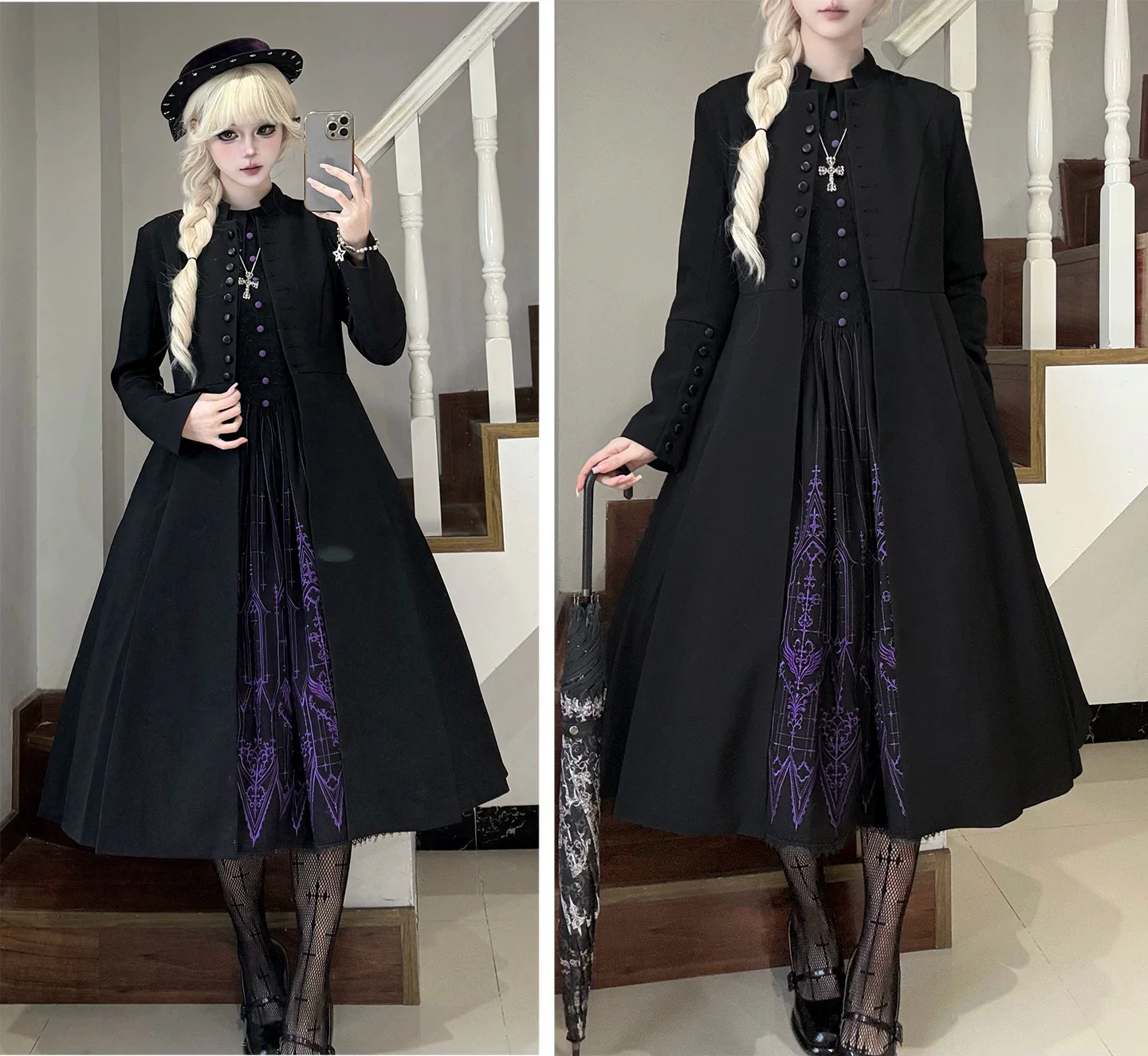 Dream Window - Gothic Lolita Church Embroidery OP Dress, Back Zipper - Image 19