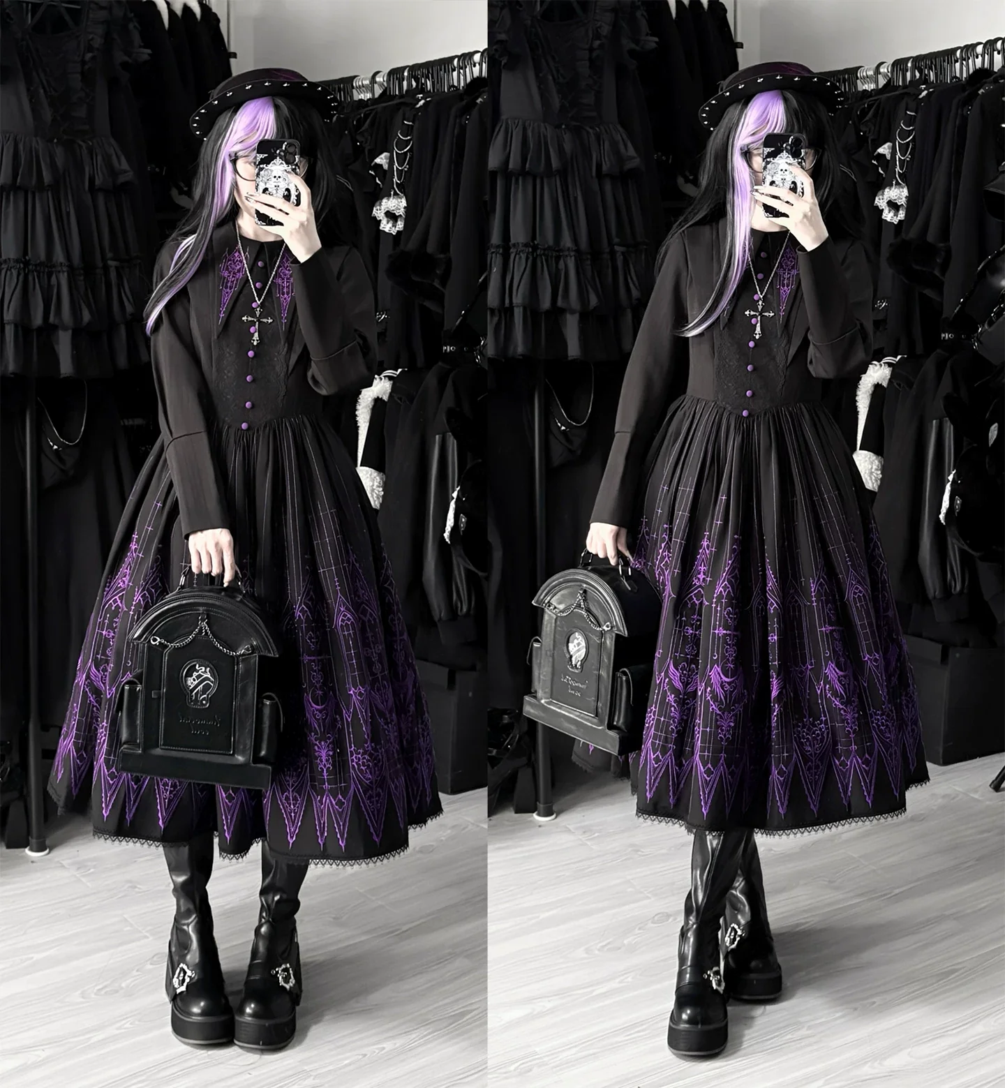 Dream Window - Gothic Lolita Church Embroidery OP Dress, Back Zipper - Image 21