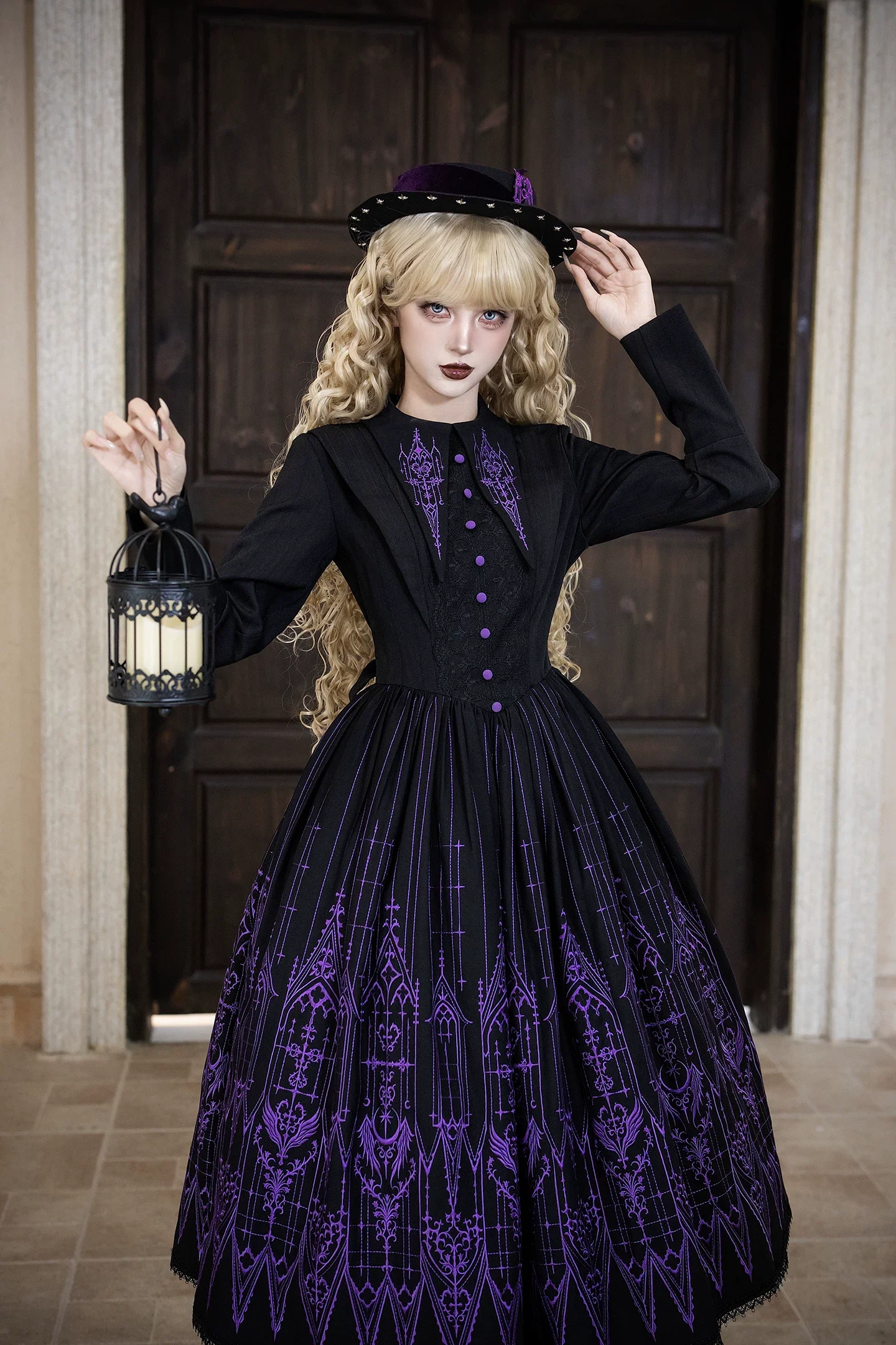 Dream Window - Gothic Lolita Church Embroidery OP Dress, Back Zipper - Image 3
