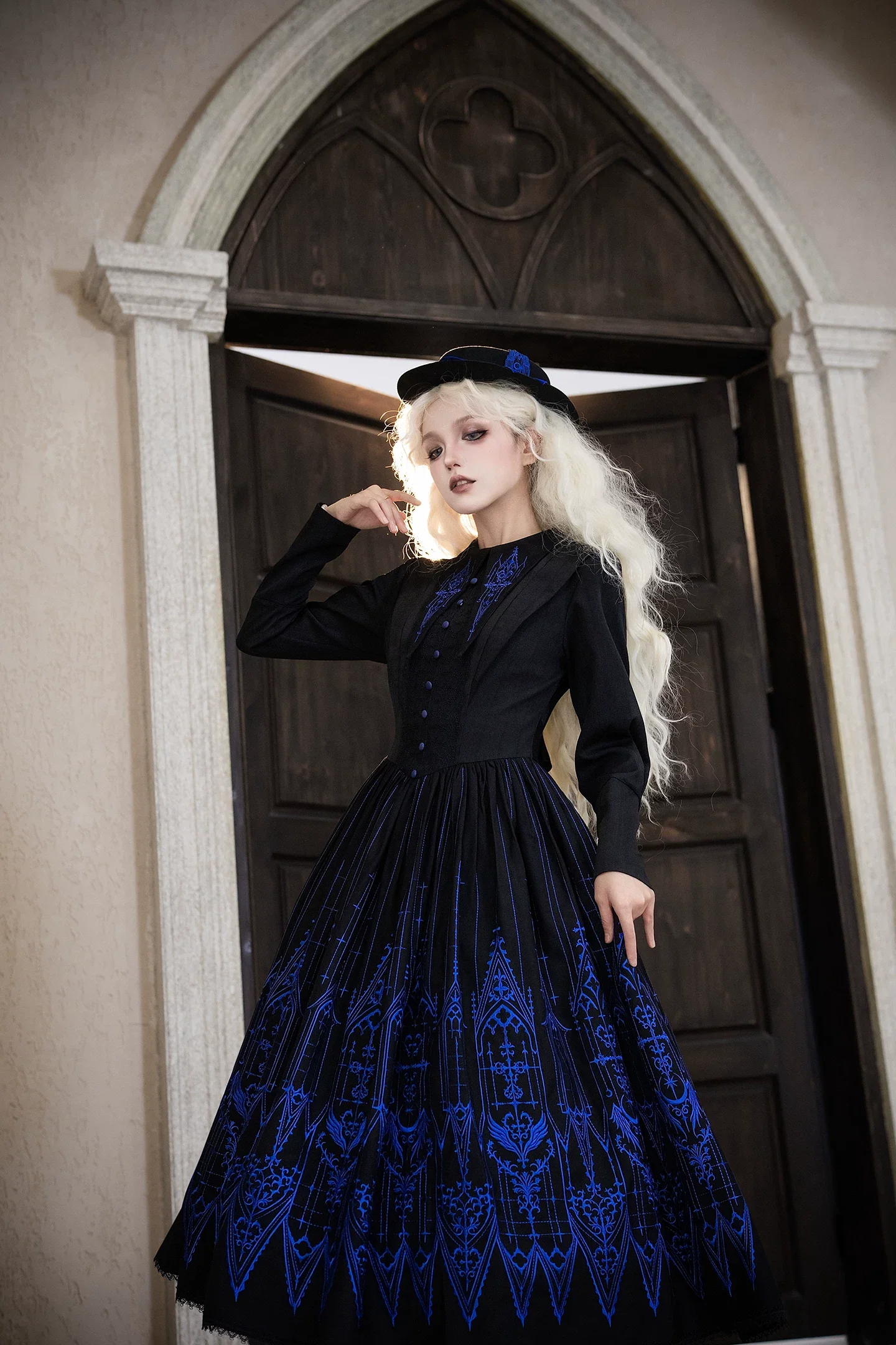 Dream Window - Gothic Lolita Church Embroidery OP Dress, Back Zipper - Image 5
