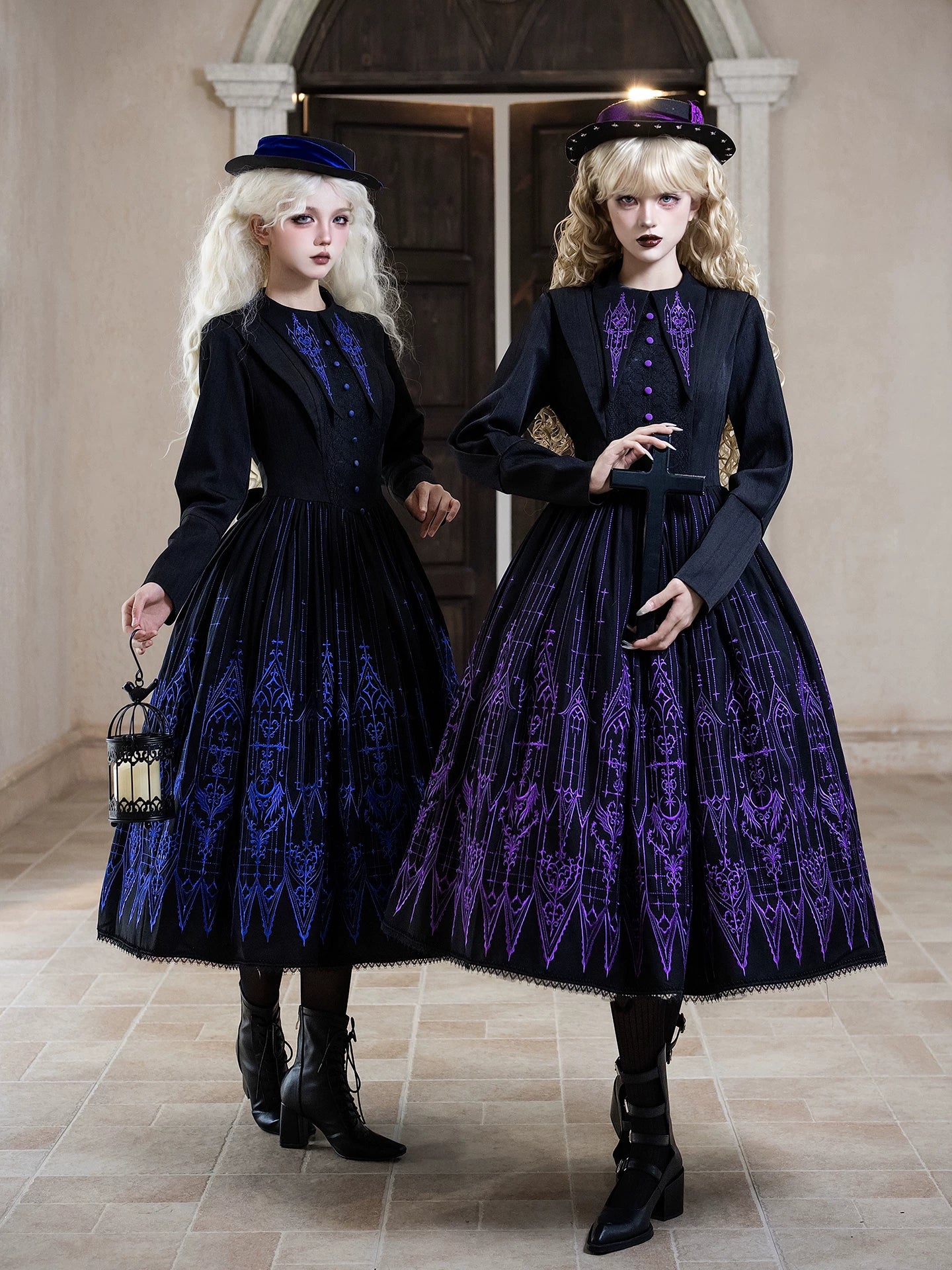 Dream Window - Gothic Lolita Church Embroidery OP Dress, Back Zipper - Image 7