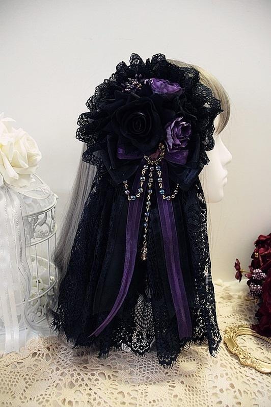 Sweet Jelly Lolita - Gothic Lolita Hanamaru Headpiece Lace Headdress - Image 2