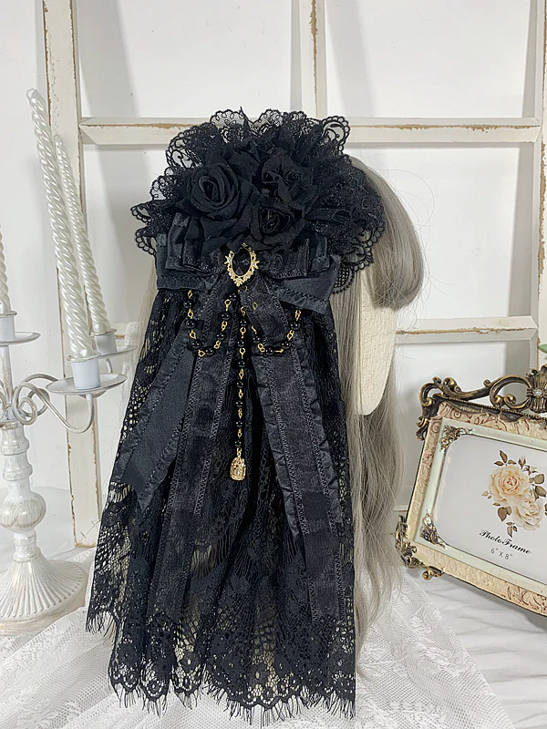Sweet Jelly Lolita - Gothic Lolita Hanamaru Headpiece Lace Headdress - Image 3