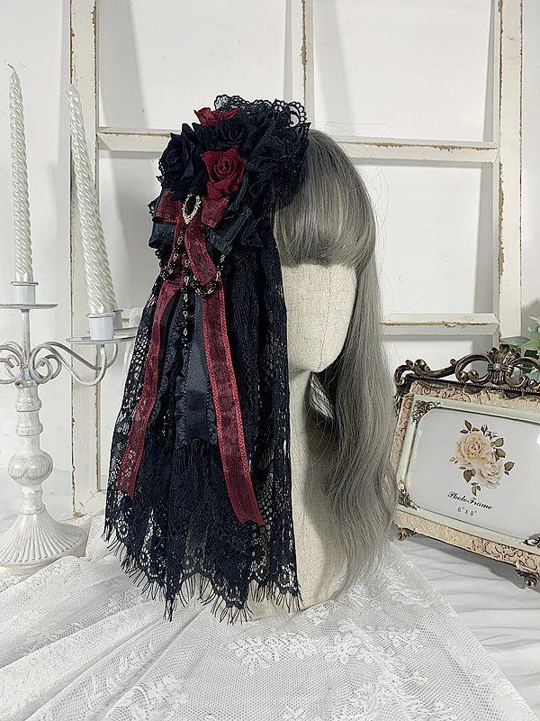 Sweet Jelly Lolita - Gothic Lolita Hanamaru Headpiece Lace Headdress - Image 4