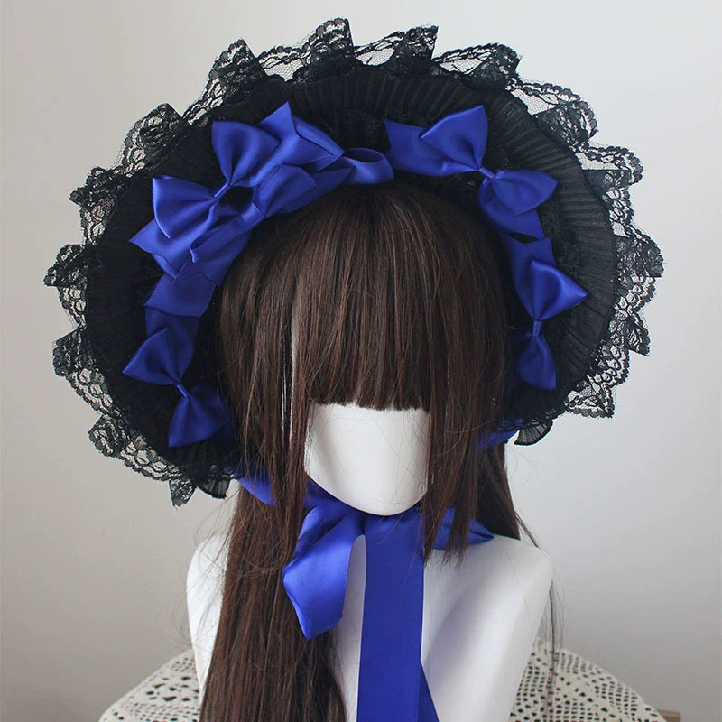 Deer Girl - Gothic Lolita Handmade Bonnet with Bows and Beads - Image 15