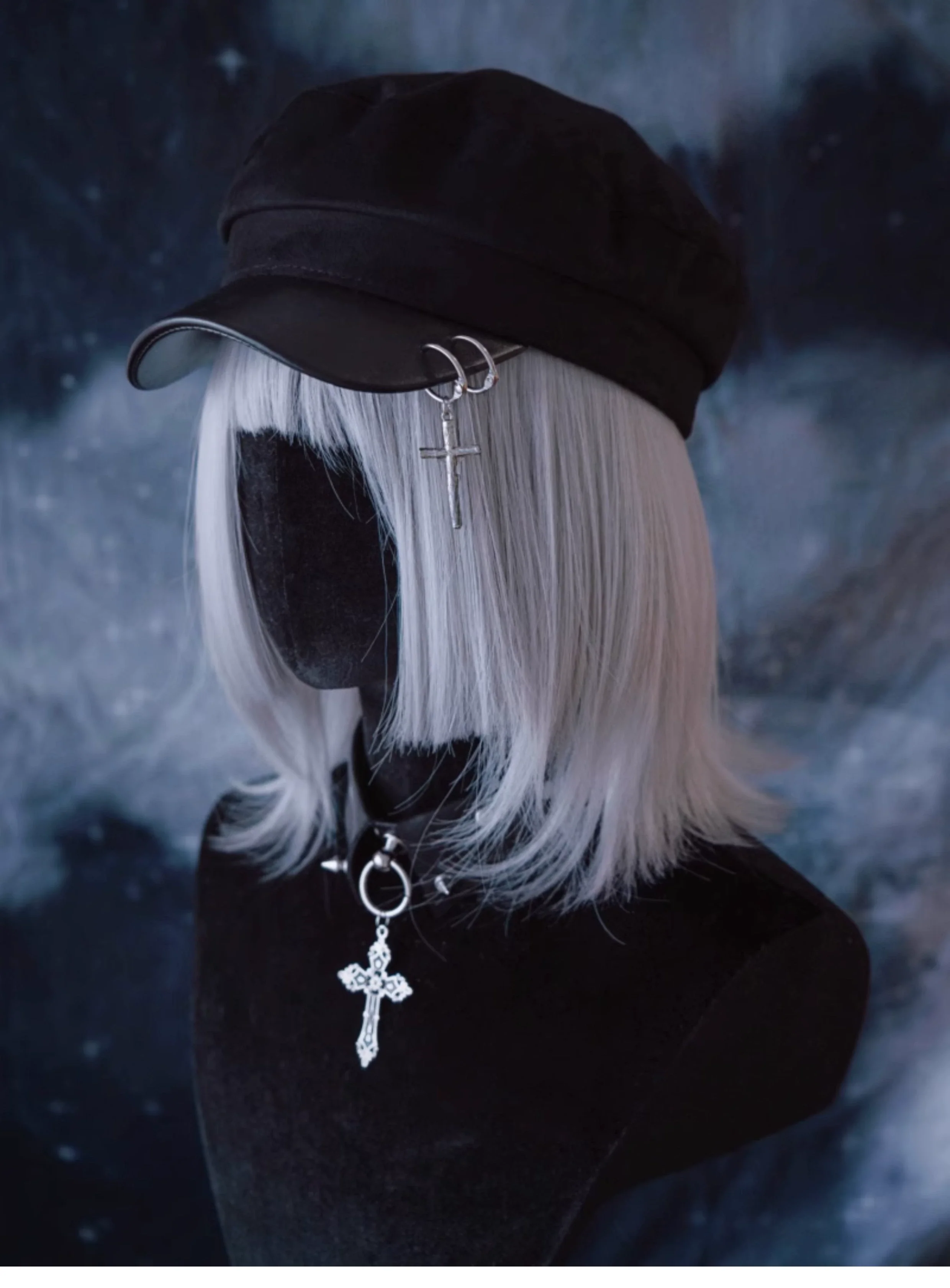 Strange Sugar - Gothic Lolita Hat Leather Buckle Lolita Newsboy Hat - Image 11