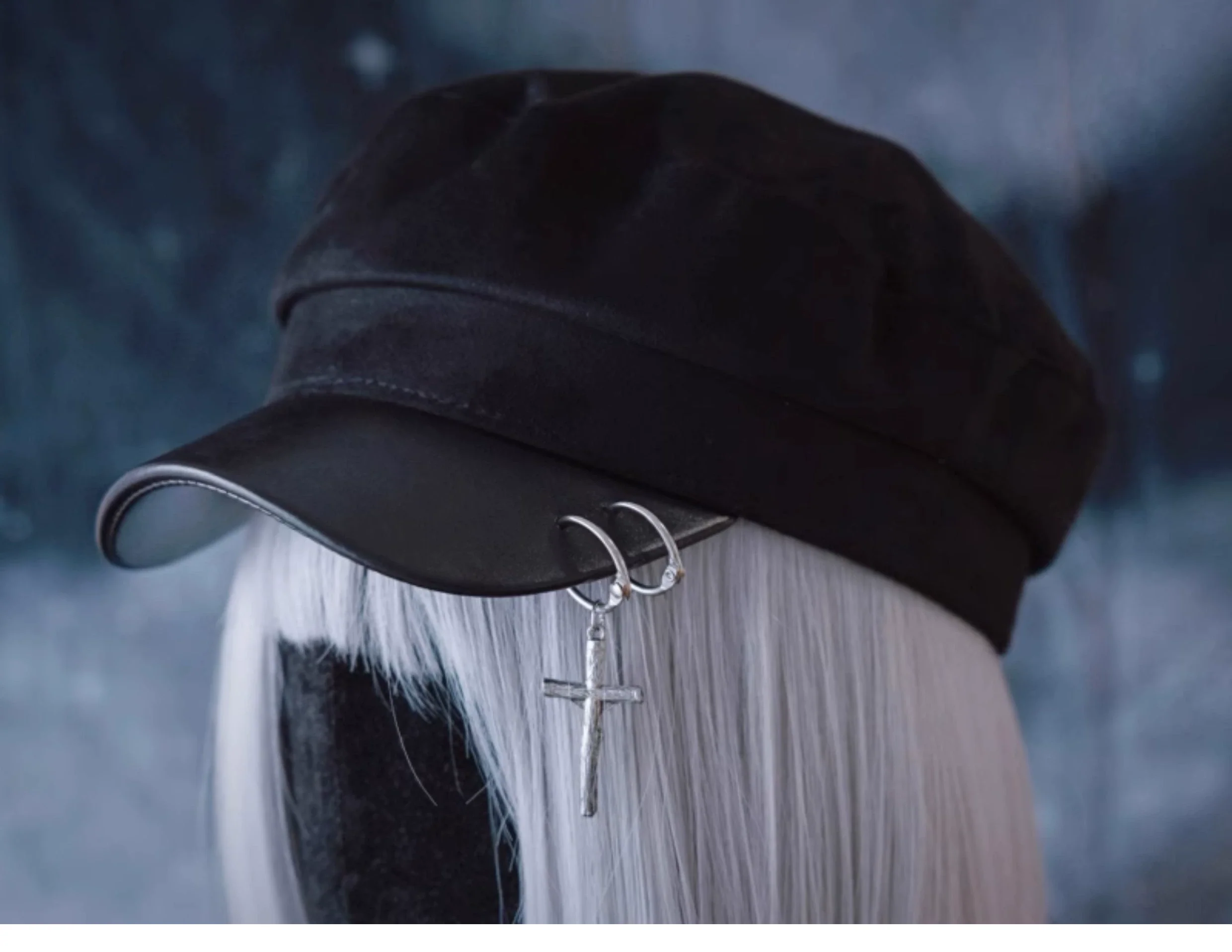Strange Sugar - Gothic Lolita Hat Leather Buckle Lolita Newsboy Hat - Image 12