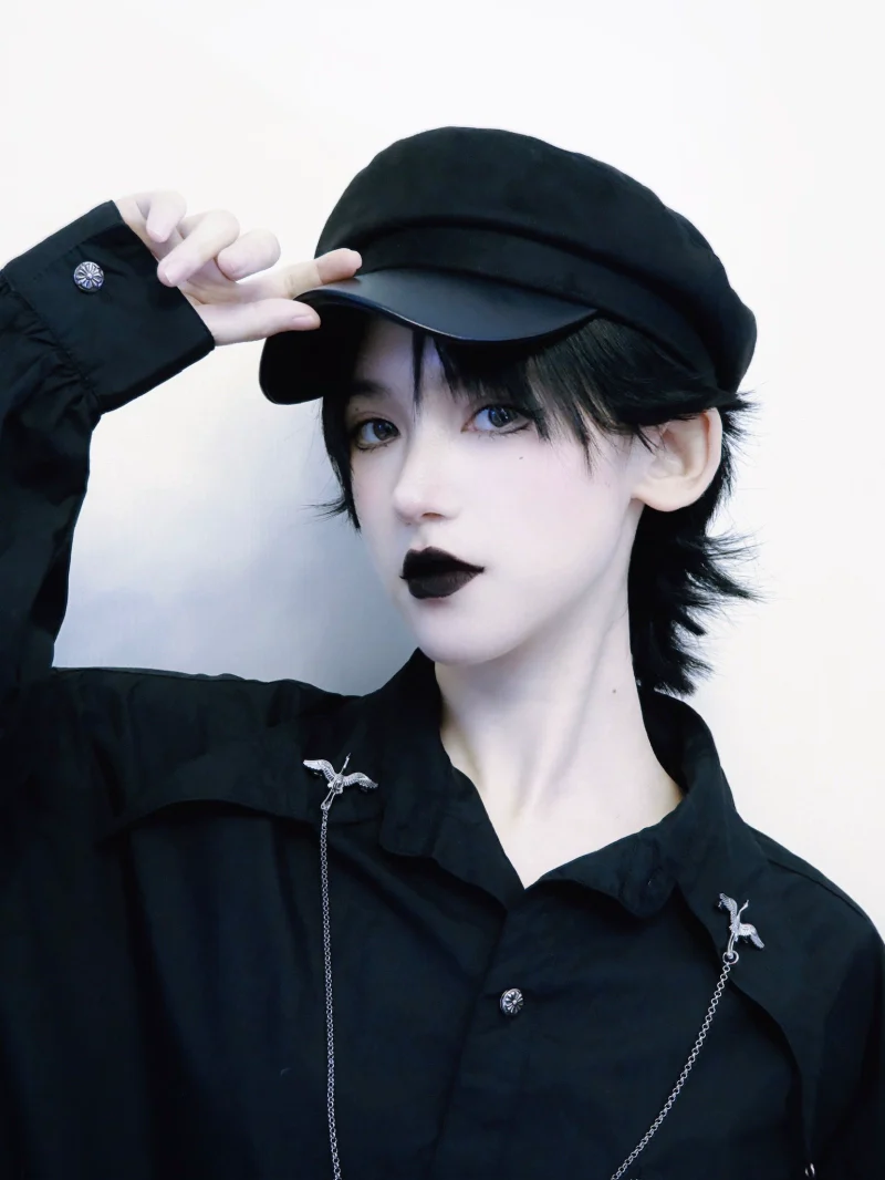 Strange Sugar - Gothic Lolita Hat Leather Buckle Lolita Newsboy Hat - Image 16
