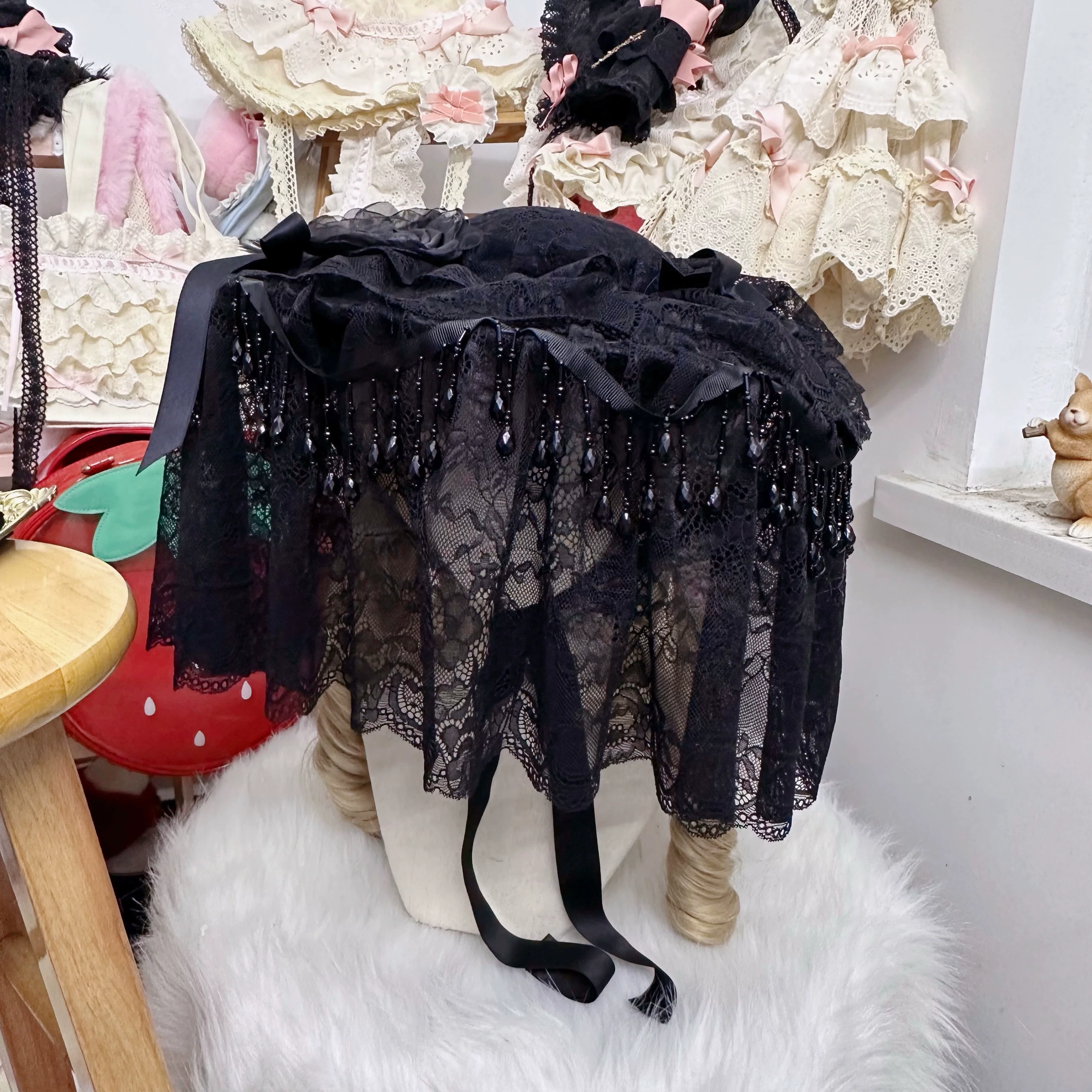 Gothic Lolita Hat Widow Hat Black Headdress - Image 13