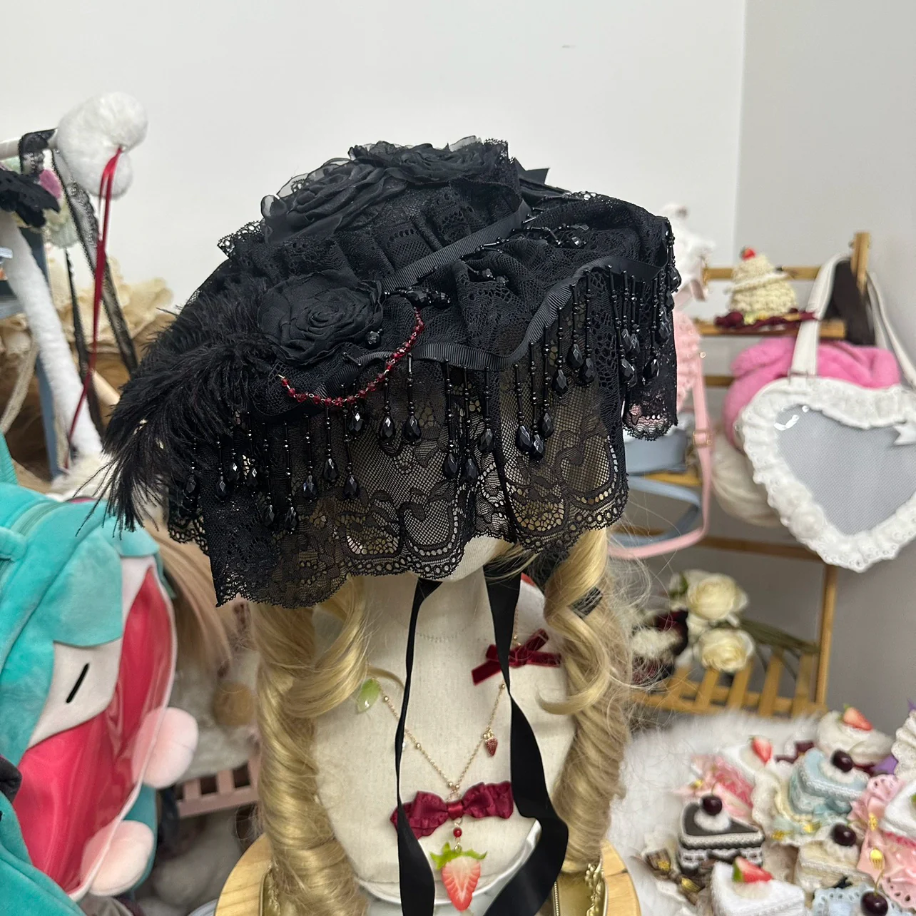 Gothic Lolita Hat Widow Hat Black Headdress - Image 15