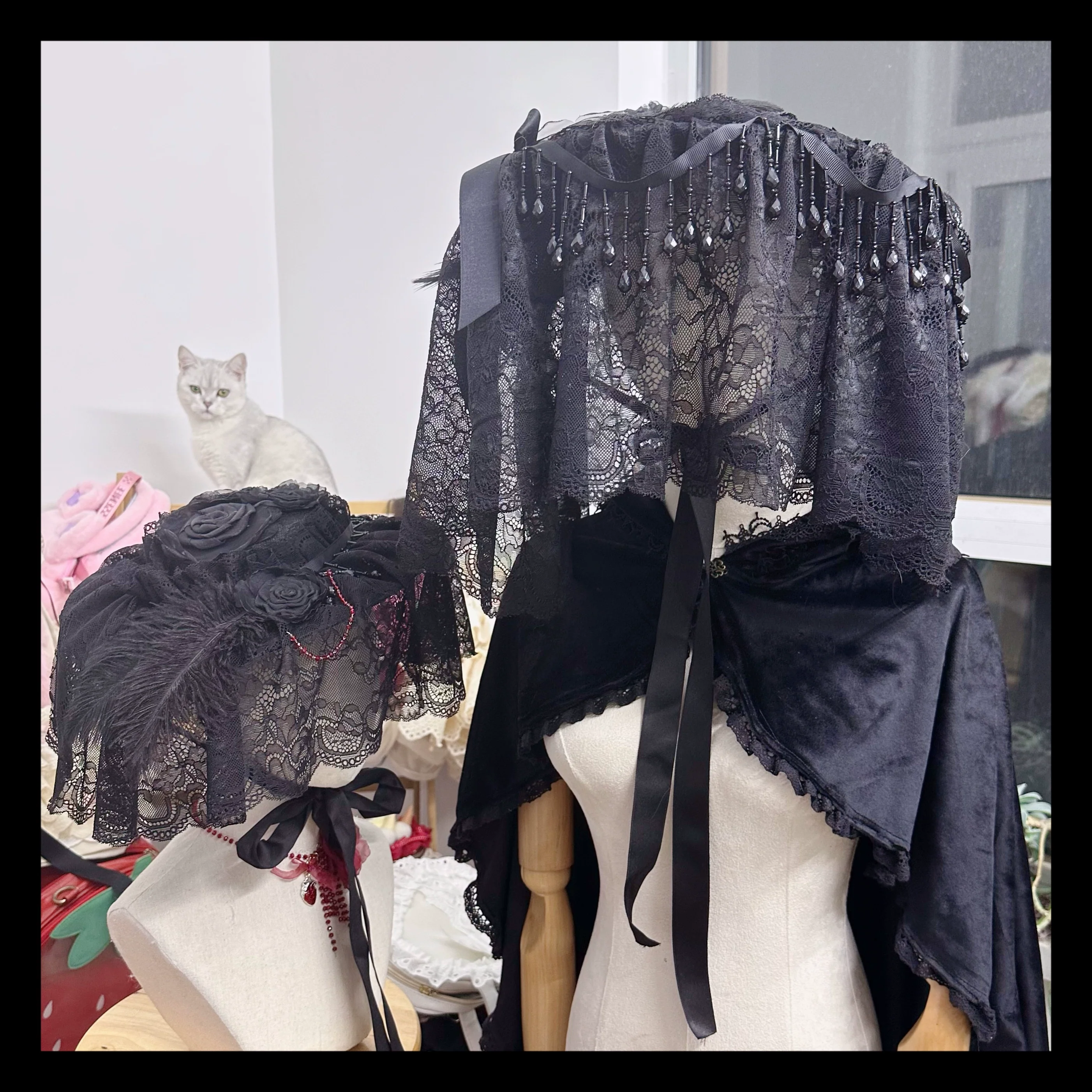 Gothic Lolita Hat Widow Hat Black Headdress - Image 16