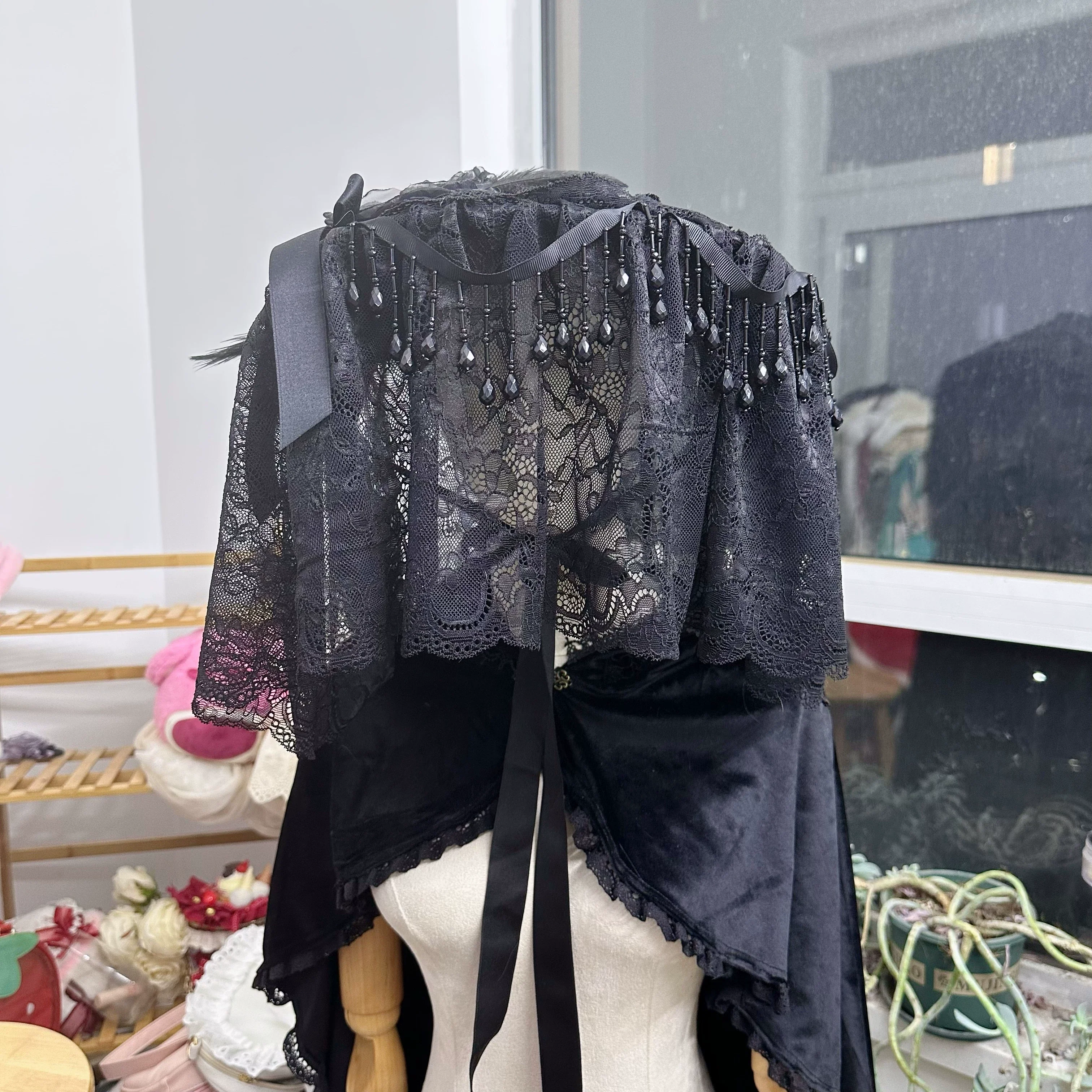 Gothic Lolita Hat Widow Hat Black Headdress - Image 21