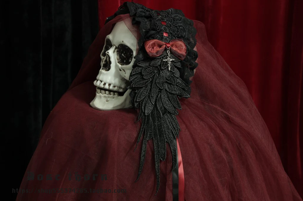 Rose Thorn - Devil Wings - Gothic Lolita Headband with Cross Pendant Custom Clolor - Image 6