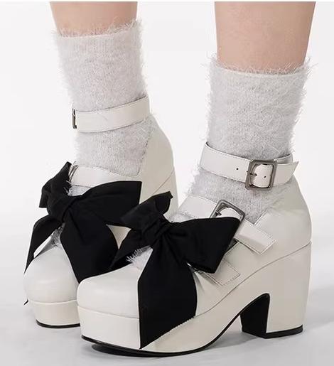 Custom-B - Gothic Lolita Heel Shoes, Triple Buckle Straps - Image 3