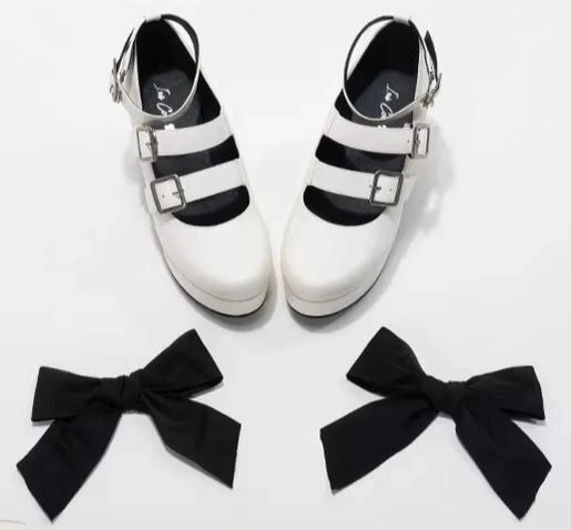 Custom-B - Gothic Lolita Heel Shoes, Triple Buckle Straps - Image 7