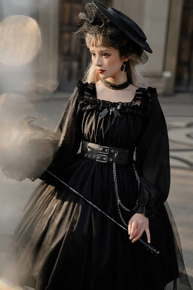 Gothic Lolita High Waist Black Dress - Image 10