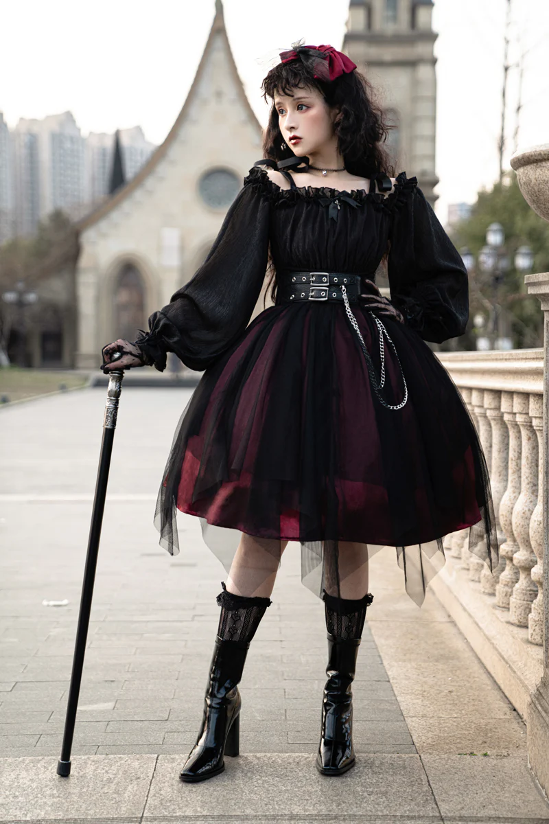 Gothic Lolita High Waist Black Dress - Image 18