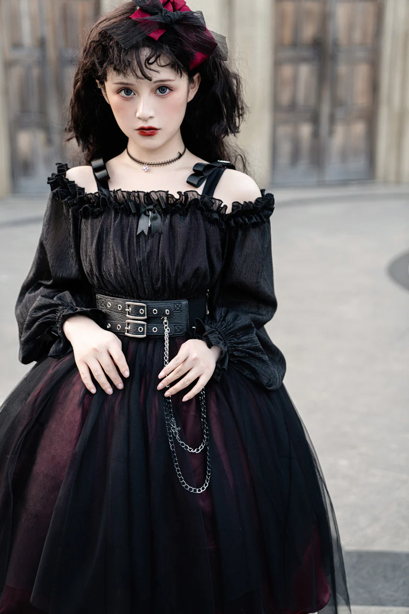 Gothic Lolita High Waist Black Dress - Image 19