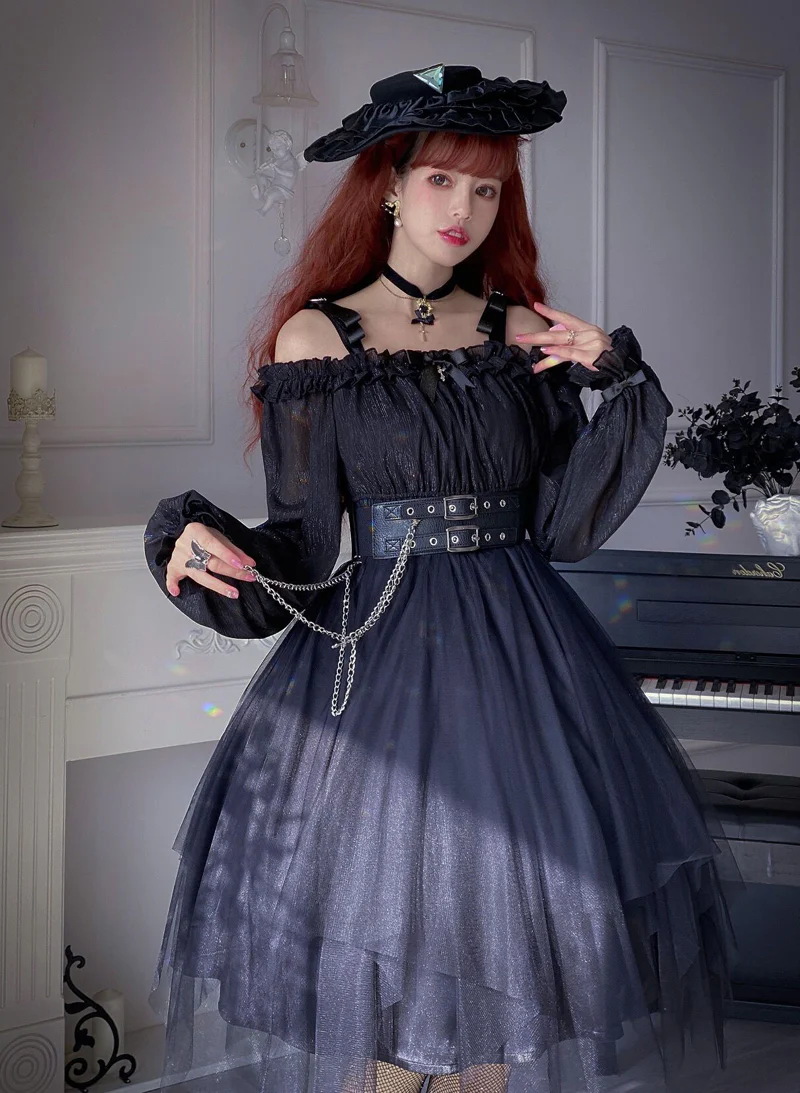 Gothic Lolita High Waist Black Dress - Image 28