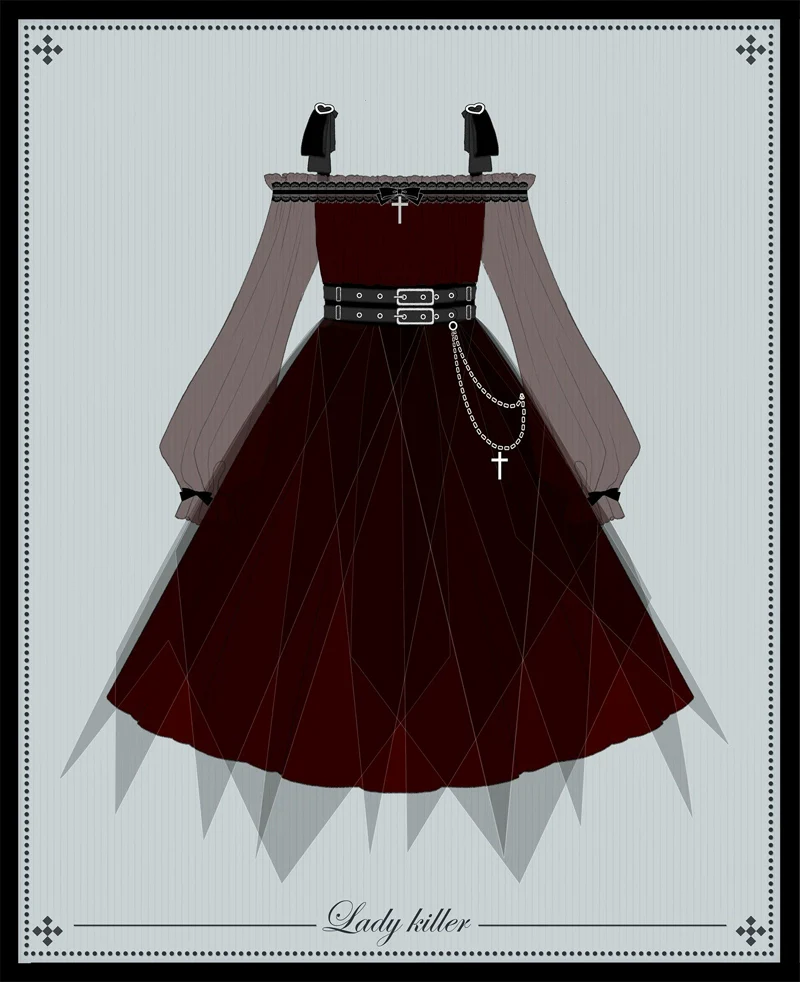 Gothic Lolita High Waist Black Dress - Image 32