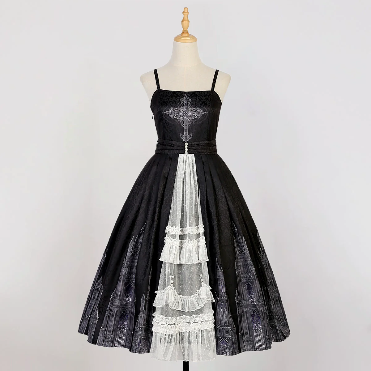 Silent Church - Gothic Lolita JSK Dress Printed Dress Thin Shawl Set - Image 29