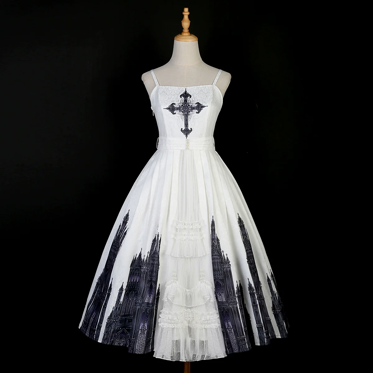Silent Church - Gothic Lolita JSK Dress Printed Dress Thin Shawl Set - Image 36