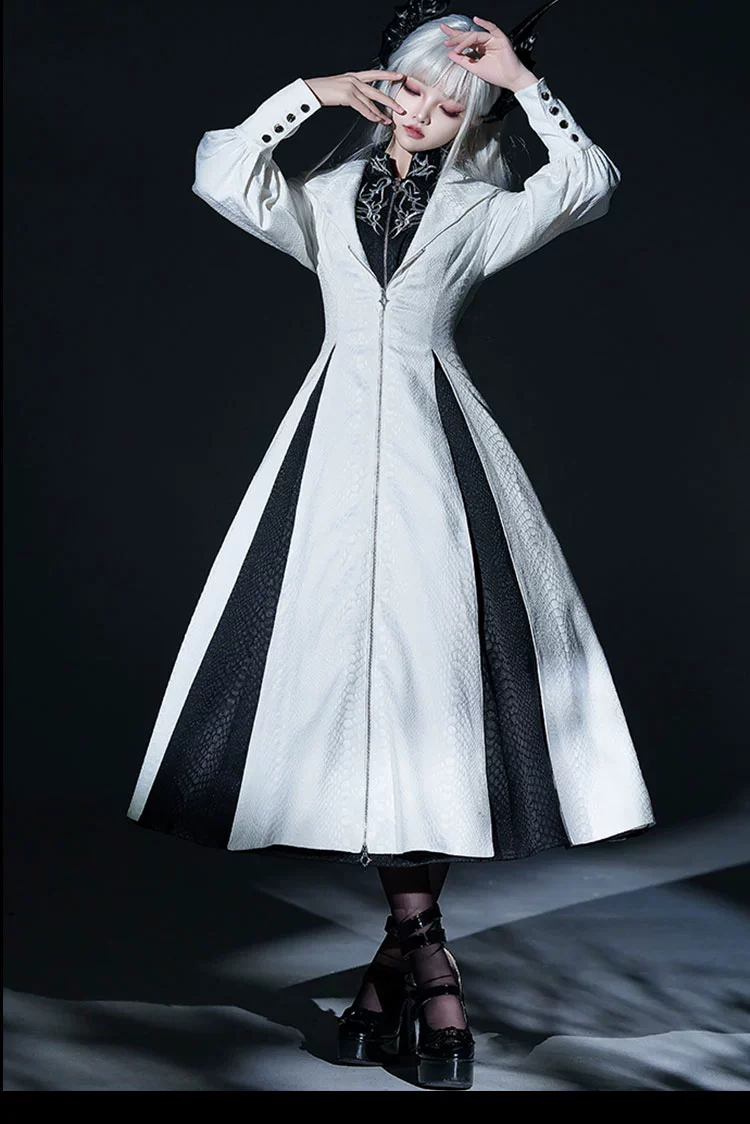 Morning mist and warbler - Dragon Scale - Gothic Lolita Jumper Dress Goth Coat - Image 10