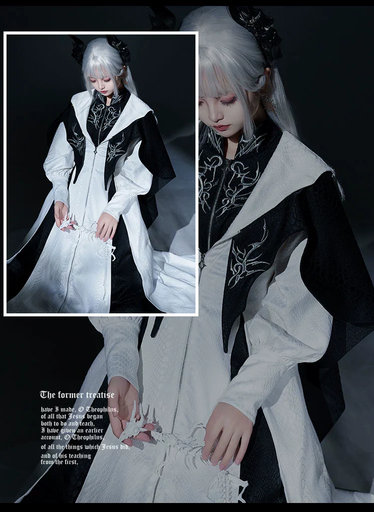 Morning mist and warbler - Dragon Scale - Gothic Lolita Jumper Dress Goth Coat - Image 16
