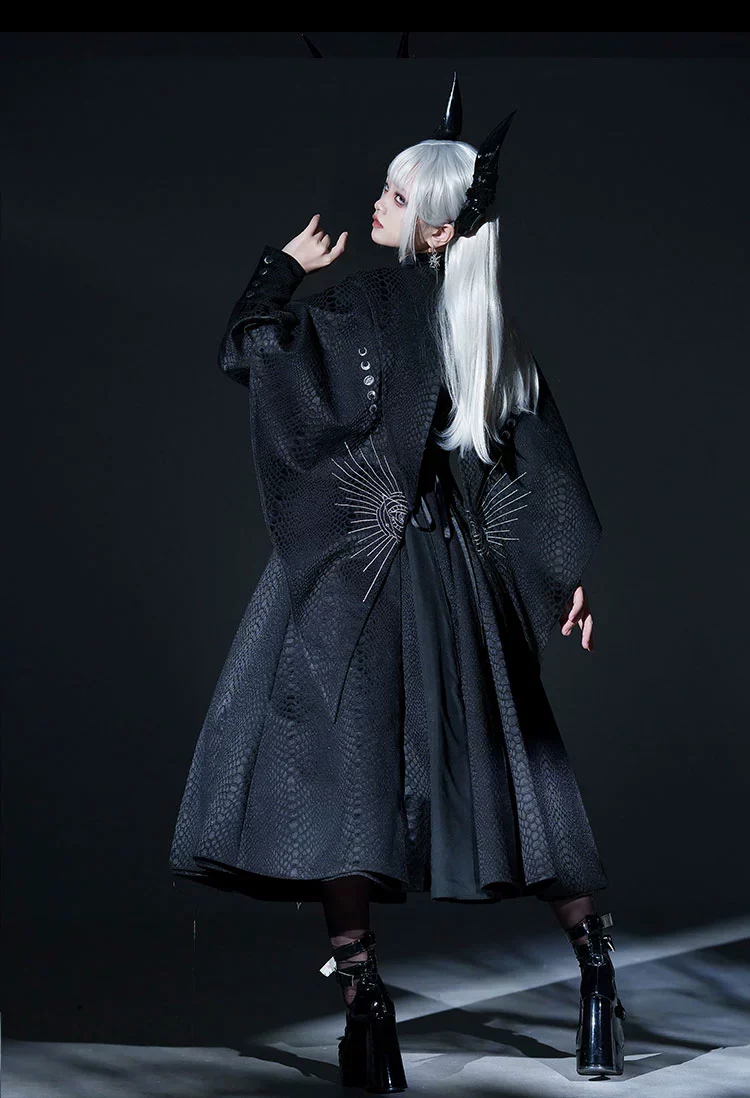 Morning mist and warbler - Dragon Scale - Gothic Lolita Jumper Dress Goth Coat - Image 4