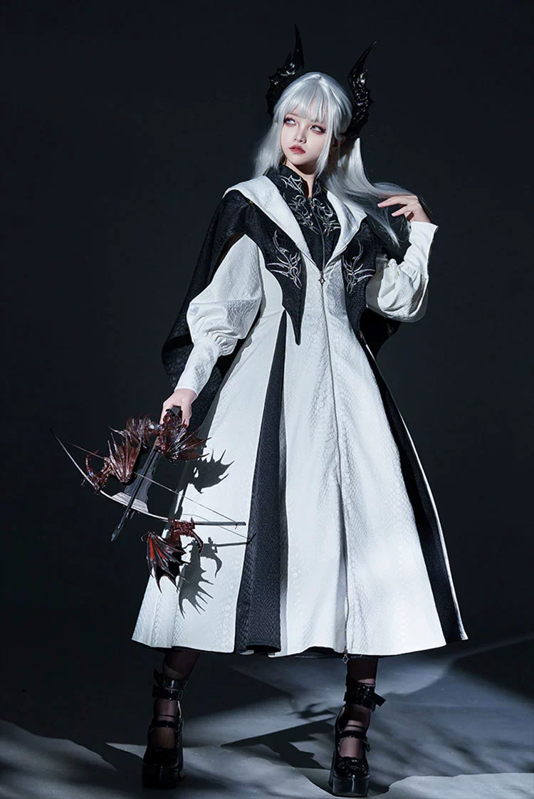 Morning mist and warbler - Dragon Scale - Gothic Lolita Jumper Dress Goth Coat - Image 9