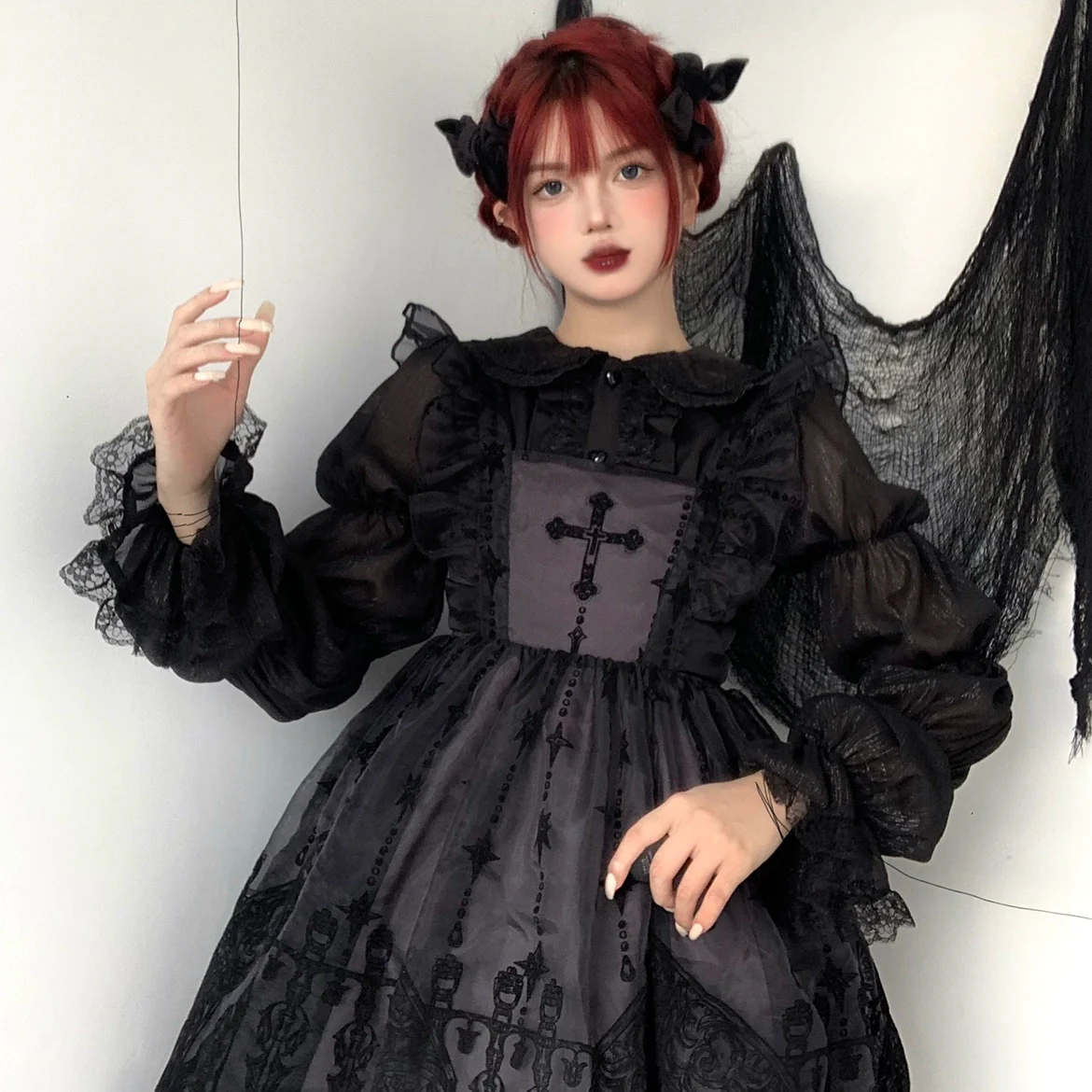 Cross Witch - Gothic Lolita Jumper Dress Suspender Dress - Image 6