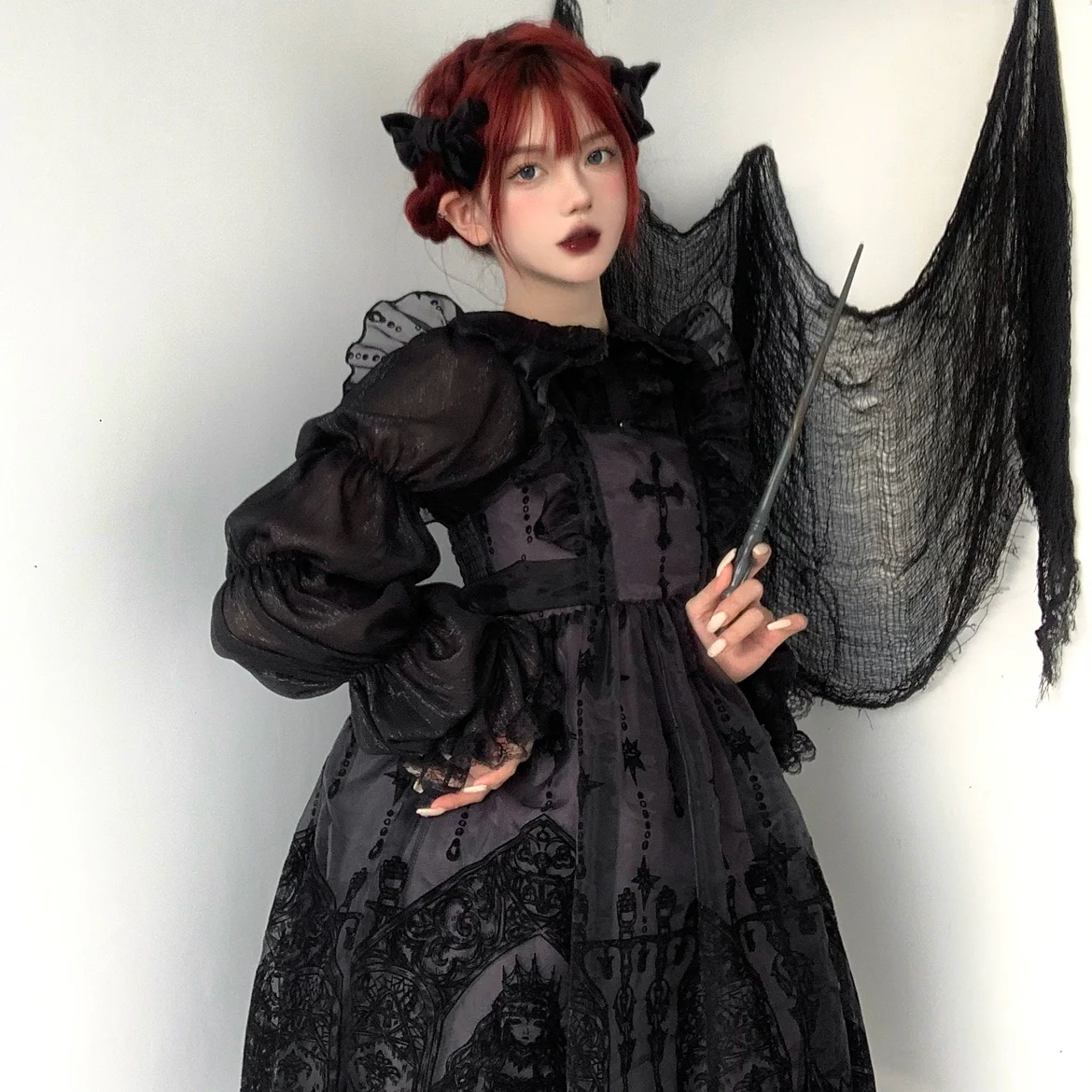 Cross Witch - Gothic Lolita Jumper Dress Suspender Dress - Image 8
