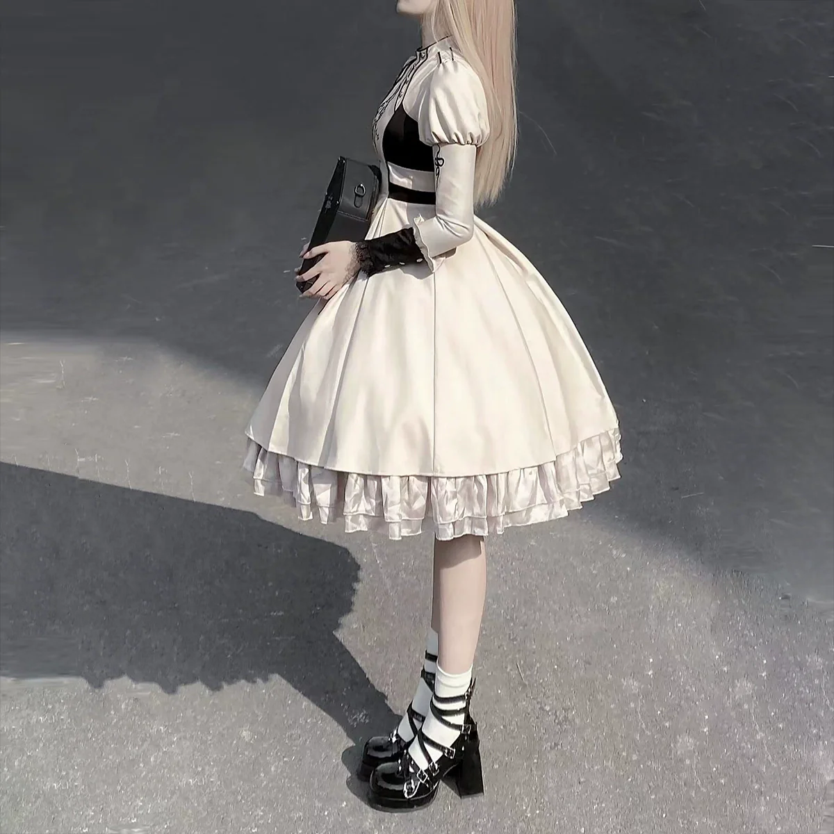 Full Moon Charm - Gothic Lolita OP Dress Dark Themed Dress Short Style - Image 4