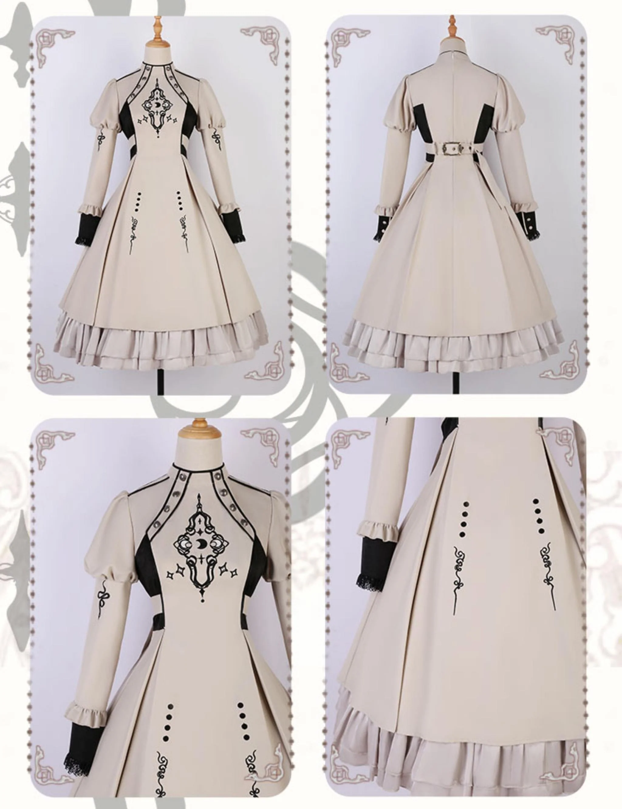 Full Moon Charm - Gothic Lolita OP Dress Dark Themed Dress Short Style - Image 6