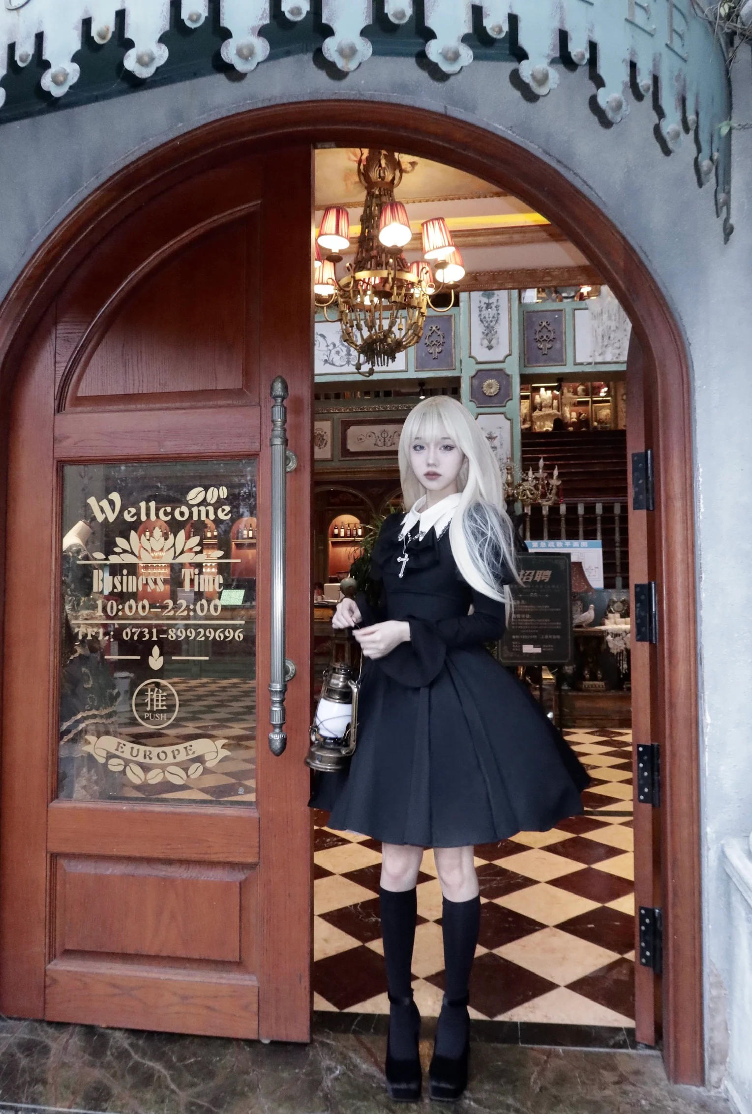 Mengfuzi - Gothic Lolita OP Dress Nun Style Fishbone Skirt - Image 10