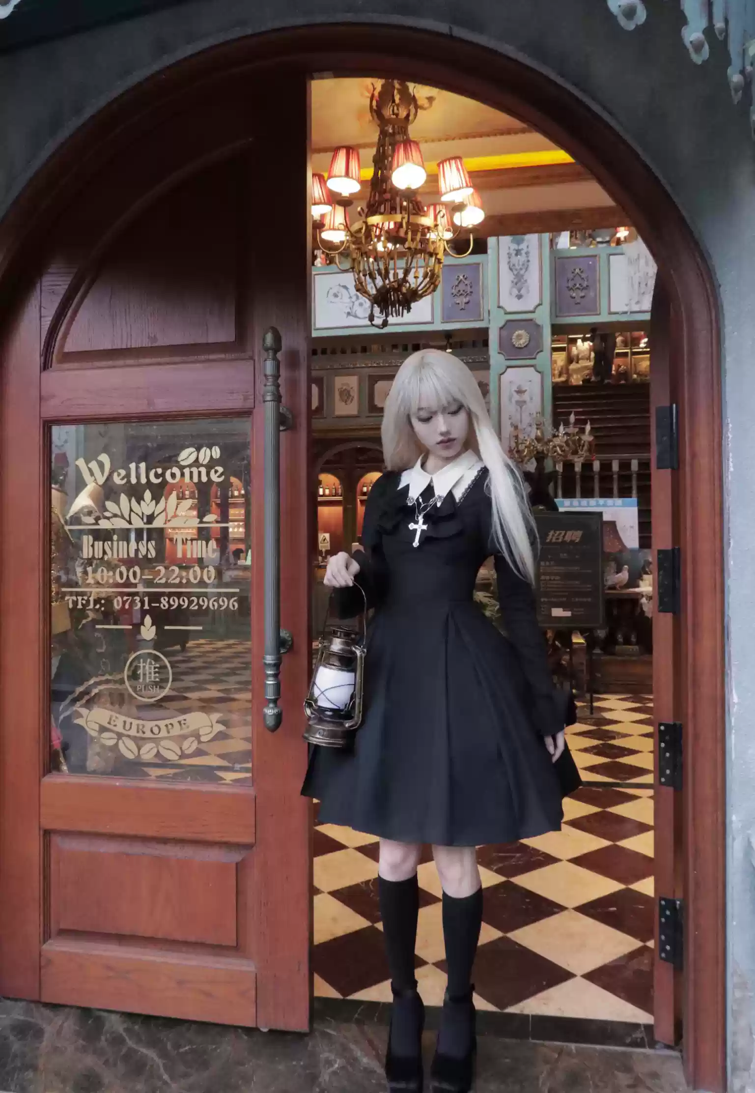 Mengfuzi - Gothic Lolita OP Dress Nun Style Fishbone Skirt - Image 11