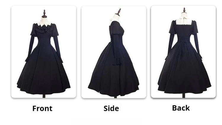 Mengfuzi - Gothic Lolita OP Dress Nun Style Fishbone Skirt - Image 4