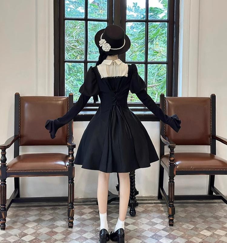 Mengfuzi - Gothic Lolita OP Dress Nun Style Fishbone Skirt - Image 9