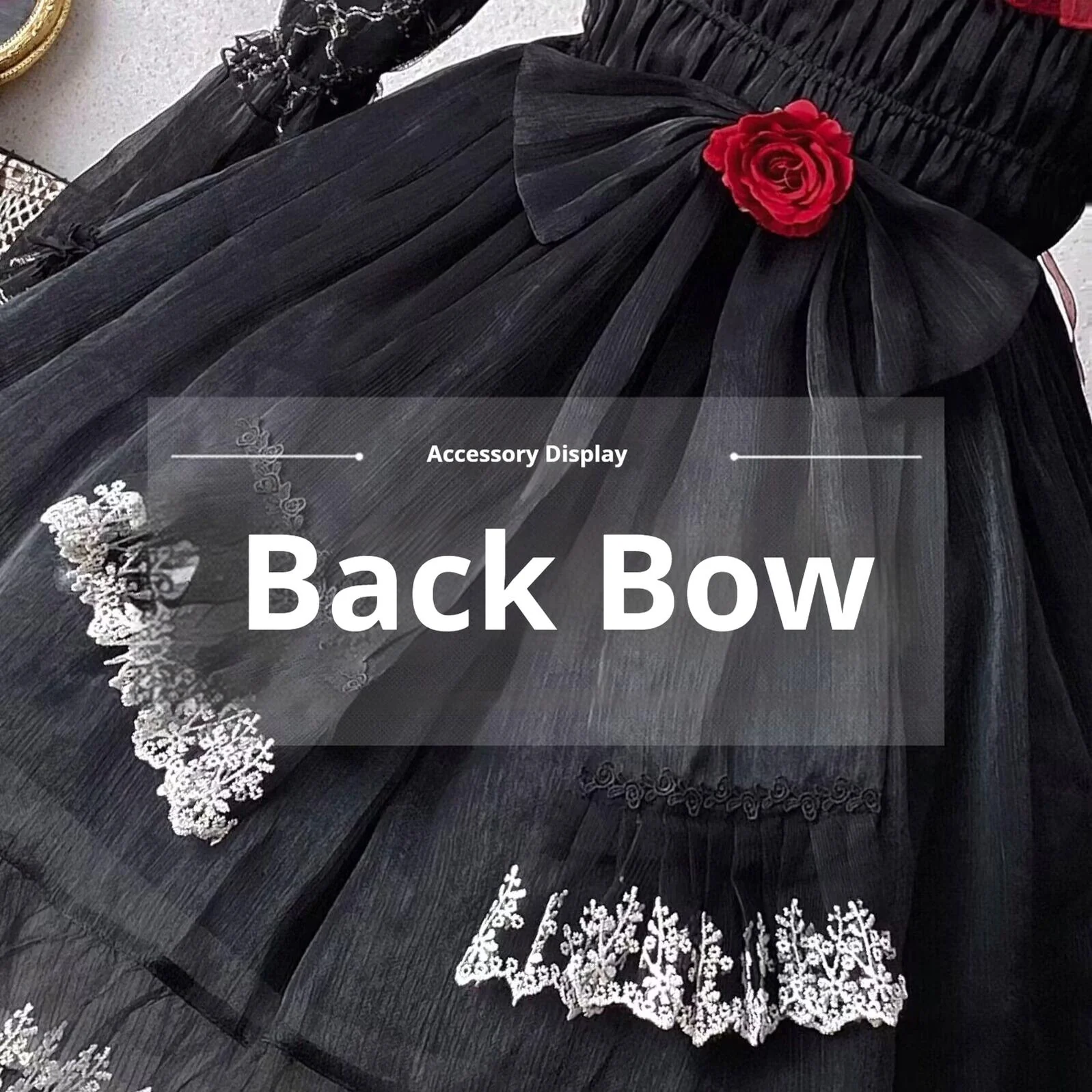 Night of Berea - Gothic Lolita OP Black and Red Lolita Dress - Image 28