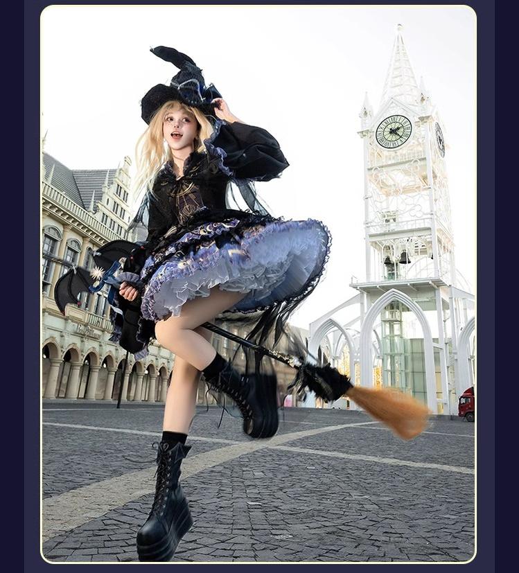Astro Cat - Gothic Lolita OP Suit Witch Lolita Dress and Shawl - Image 10