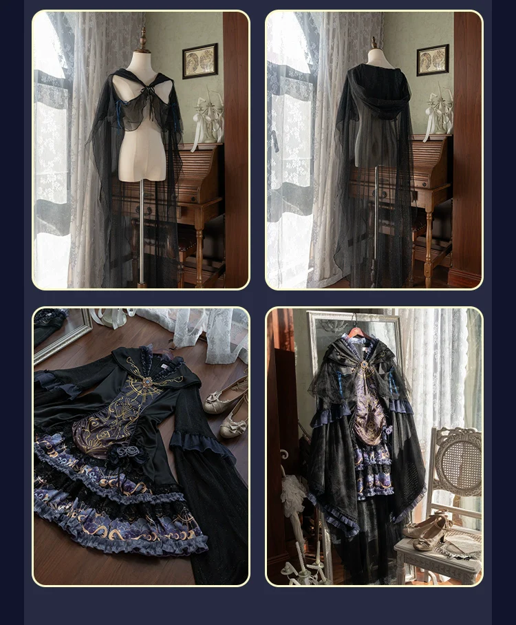 Astro Cat - Gothic Lolita OP Suit Witch Lolita Dress and Shawl - Image 15