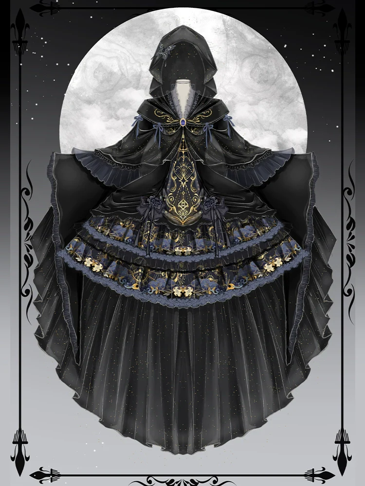 Astro Cat - Gothic Lolita OP Suit Witch Lolita Dress and Shawl - Image 17
