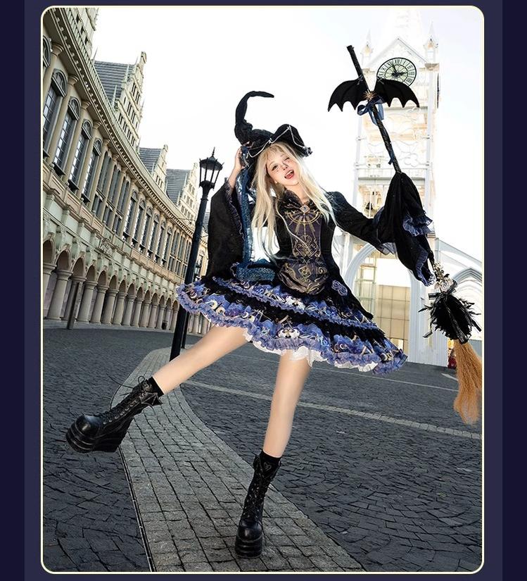 Astro Cat - Gothic Lolita OP Suit Witch Lolita Dress and Shawl - Image 6
