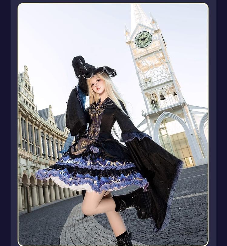 Astro Cat - Gothic Lolita OP Suit Witch Lolita Dress and Shawl - Image 7