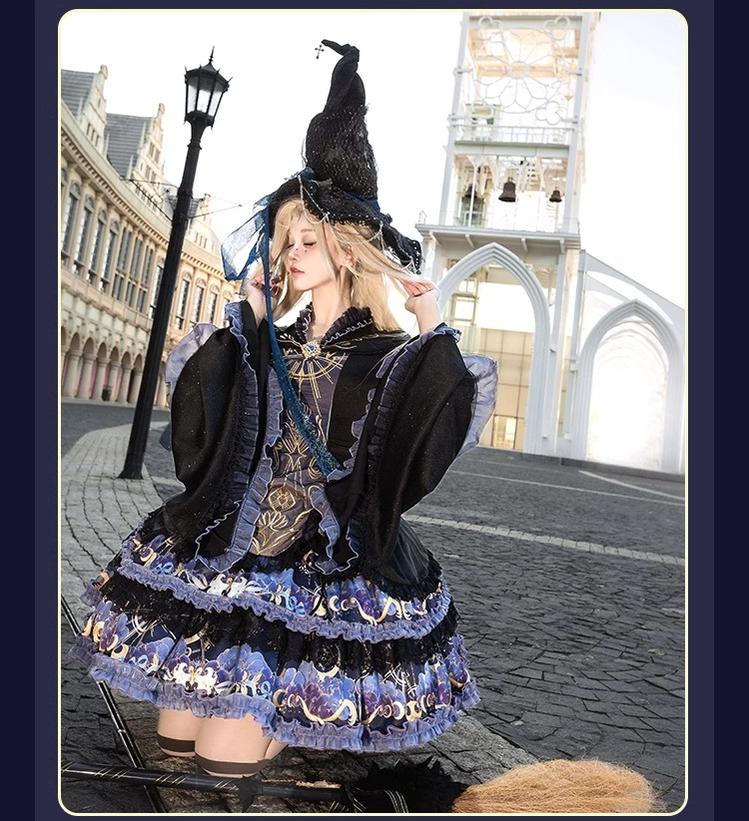 Astro Cat - Gothic Lolita OP Suit Witch Lolita Dress and Shawl - Image 8