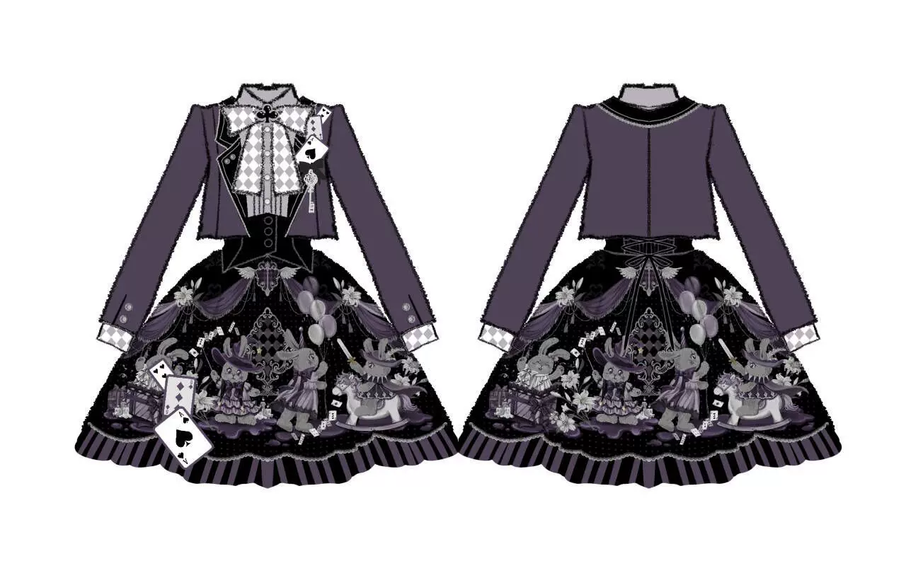 Magic Troupe - Gothic Lolita Outfit, Bunny Printed Skirt - Image 18