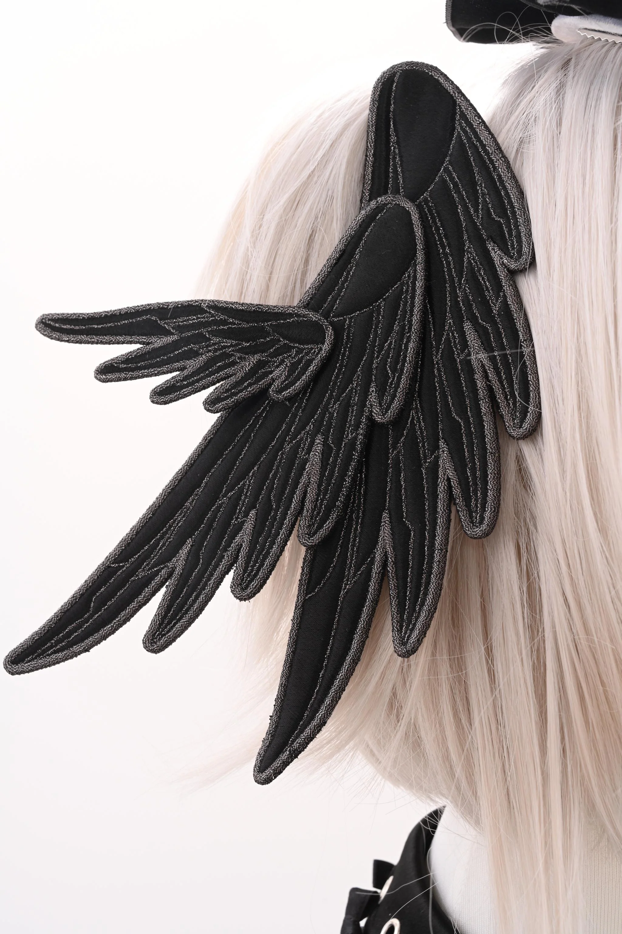 Metallic Angel Black - Gothic Lolita Rhinestone Top & Ruffled Skirt Set - Image 32