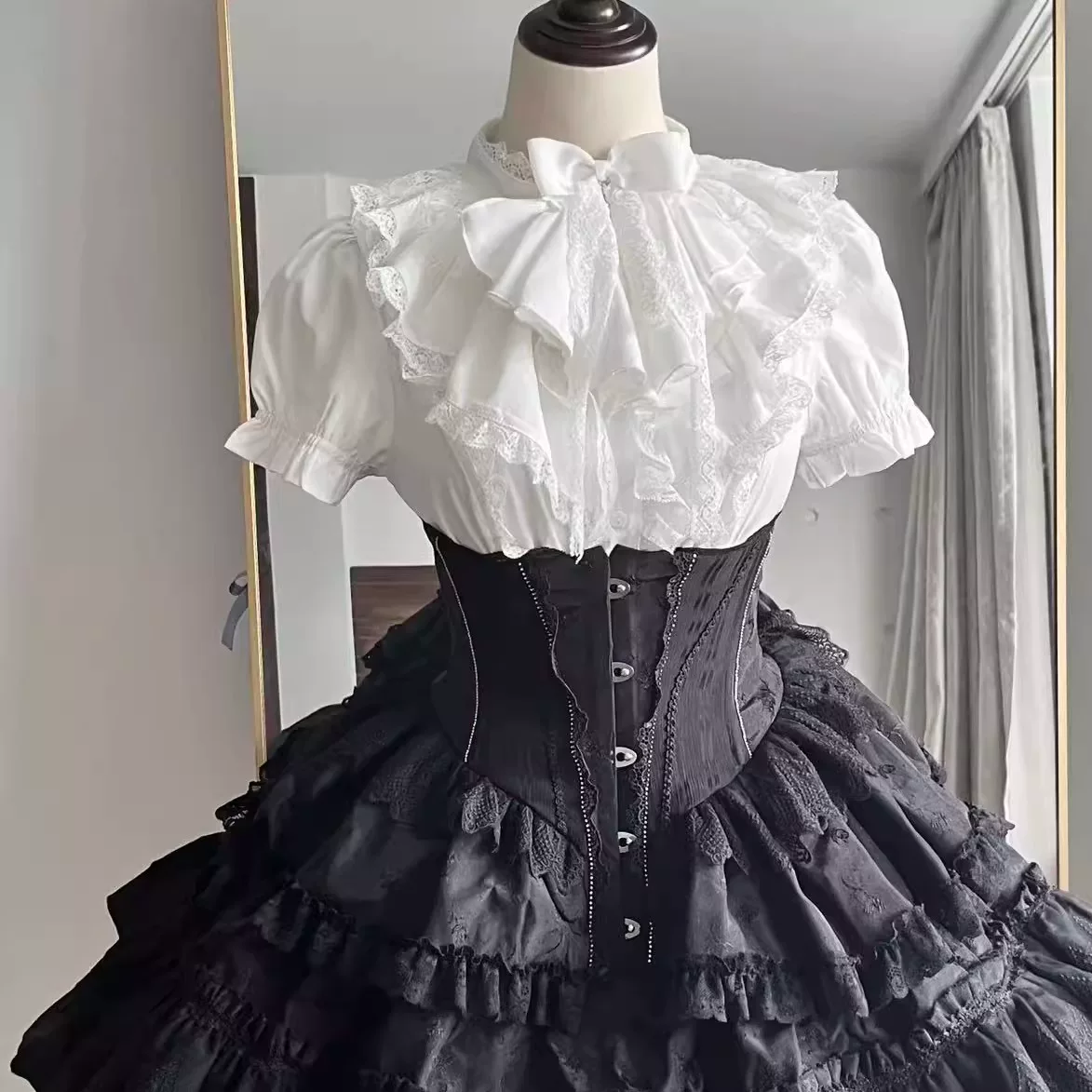 Gothic Lolita Shirt, Detachable Flared Sleeves - Image 11